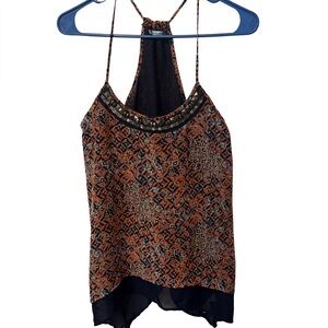 Maurices Orange and Black Patterned Camisole